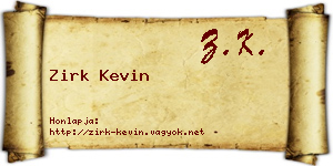 Zirk Kevin névjegykártya